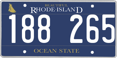 RI license plate 188265