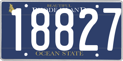 RI license plate 18827