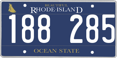 RI license plate 188285