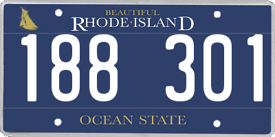 RI license plate 188301