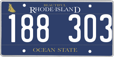 RI license plate 188303