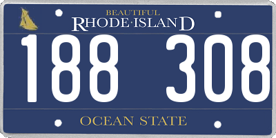RI license plate 188308