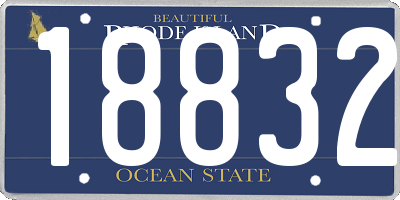 RI license plate 18832