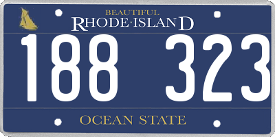 RI license plate 188323
