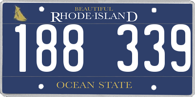 RI license plate 188339