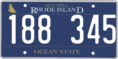 RI license plate 188345