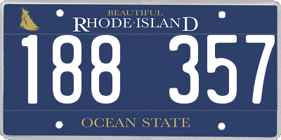 RI license plate 188357