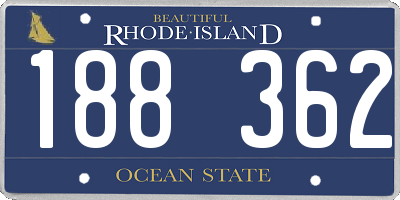 RI license plate 188362