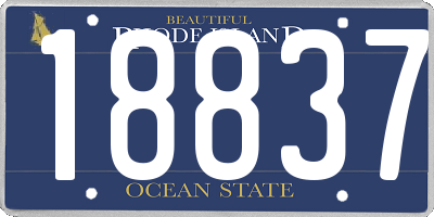 RI license plate 18837