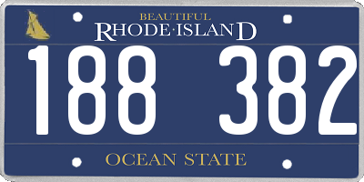 RI license plate 188382