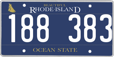 RI license plate 188383