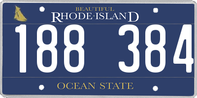 RI license plate 188384