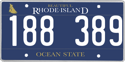 RI license plate 188389