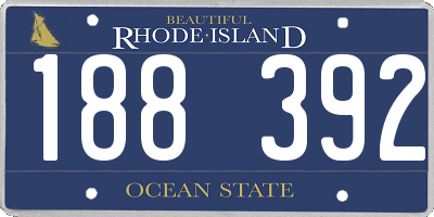 RI license plate 188392