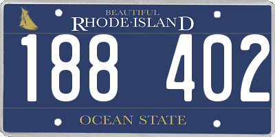 RI license plate 188402