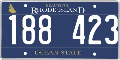 RI license plate 188423