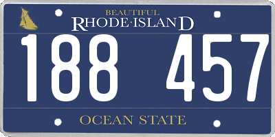 RI license plate 188457