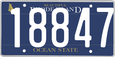RI license plate 18847