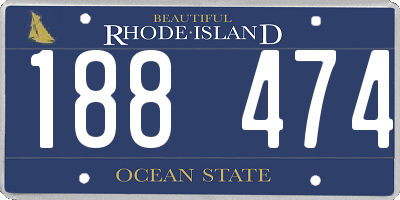 RI license plate 188474