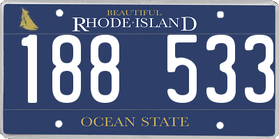 RI license plate 188533
