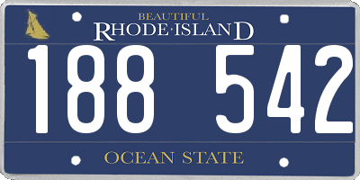RI license plate 188542