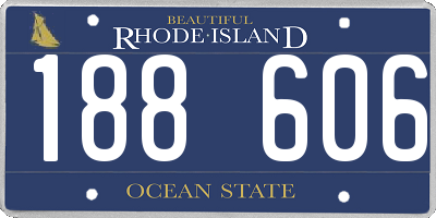 RI license plate 188606