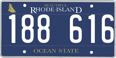 RI license plate 188616