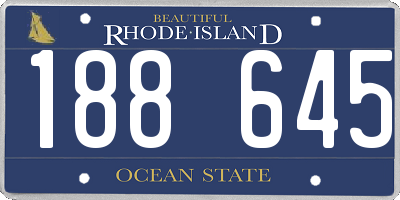 RI license plate 188645