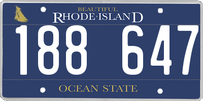 RI license plate 188647