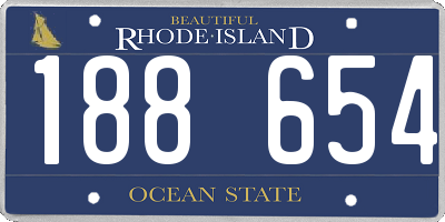 RI license plate 188654