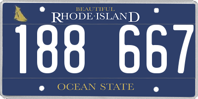 RI license plate 188667