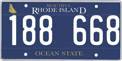 RI license plate 188668