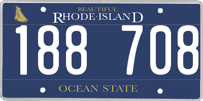 RI license plate 188708