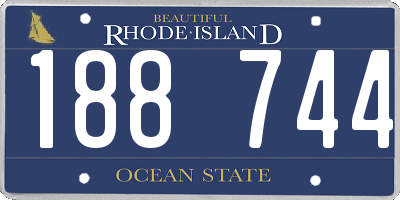 RI license plate 188744