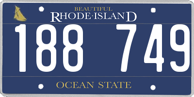 RI license plate 188749
