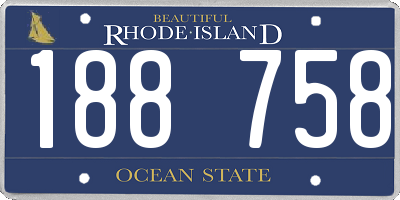 RI license plate 188758