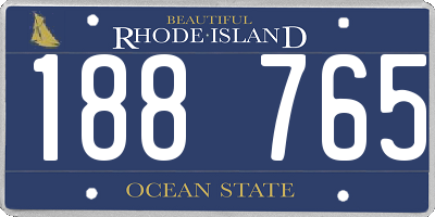 RI license plate 188765