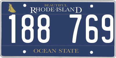 RI license plate 188769
