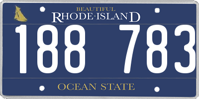 RI license plate 188783