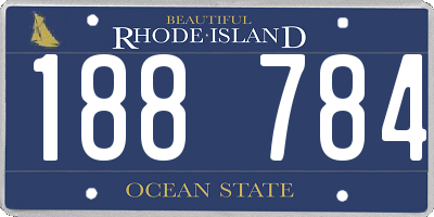 RI license plate 188784