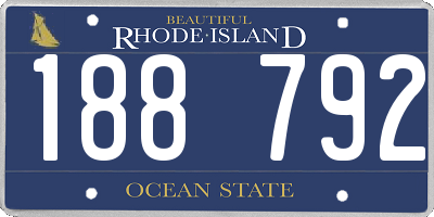 RI license plate 188792