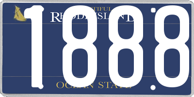 RI license plate 1888