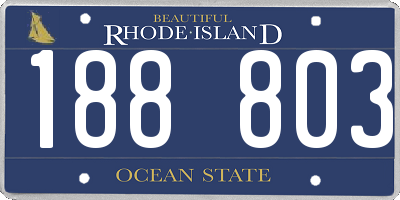 RI license plate 188803