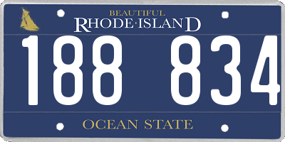 RI license plate 188834