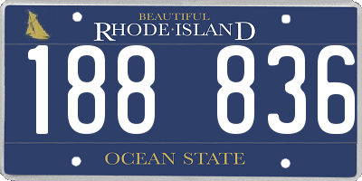 RI license plate 188836