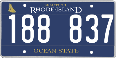 RI license plate 188837