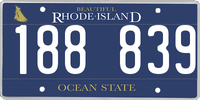 RI license plate 188839