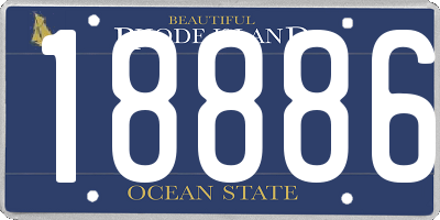 RI license plate 18886
