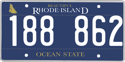 RI license plate 188862