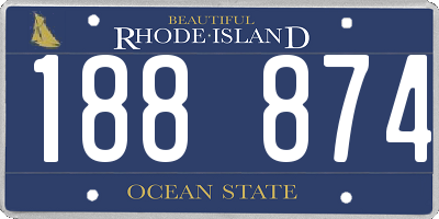 RI license plate 188874